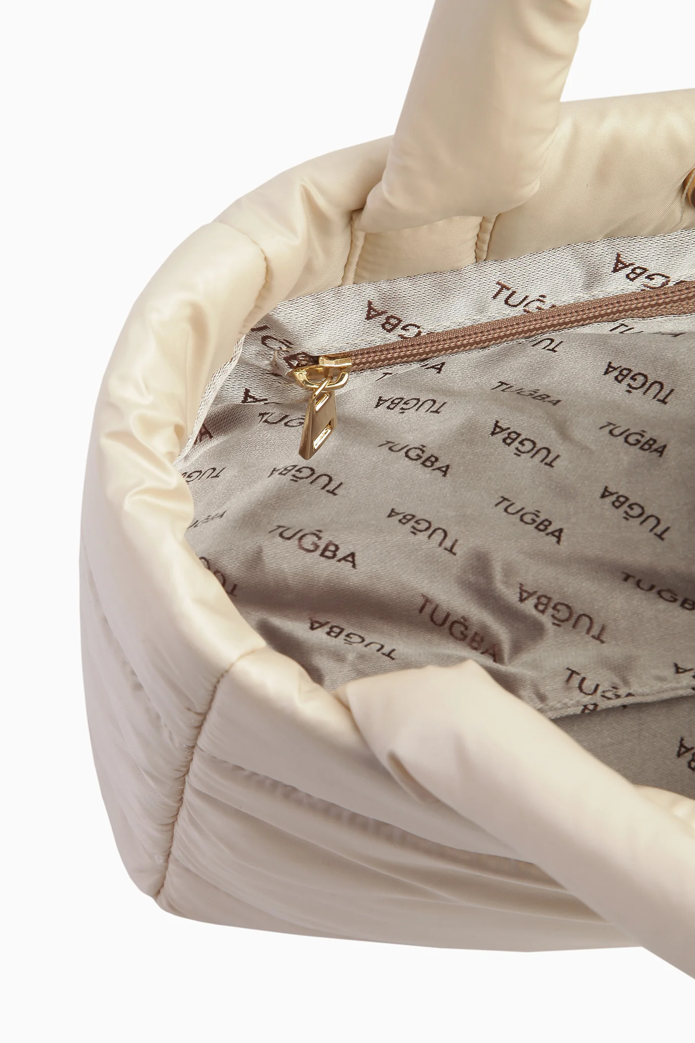 Sac matelassé rectangulaire style puffer - Grége clair - Image 3