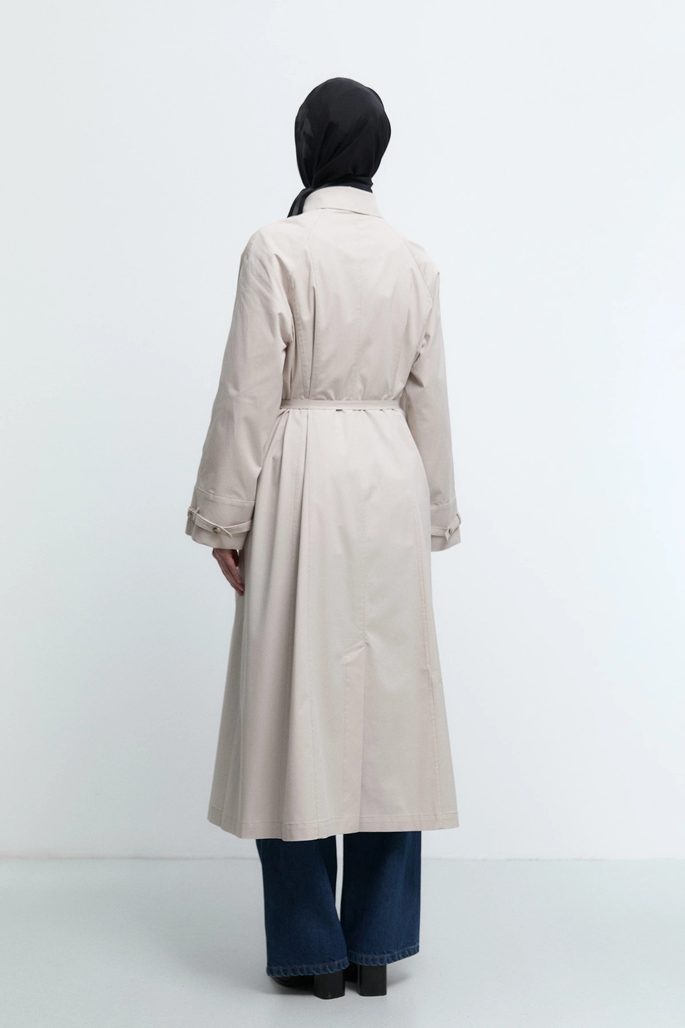 Trench-coat à manches ceinturées - Grége clair - Image 7