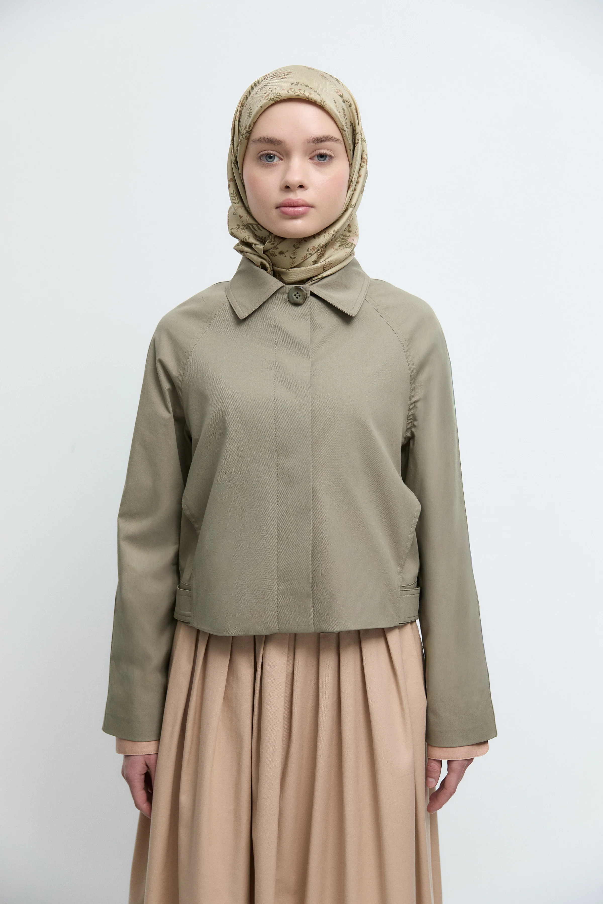 Trench-coat avec détail de coutures latérales - Vert lac - Image 3