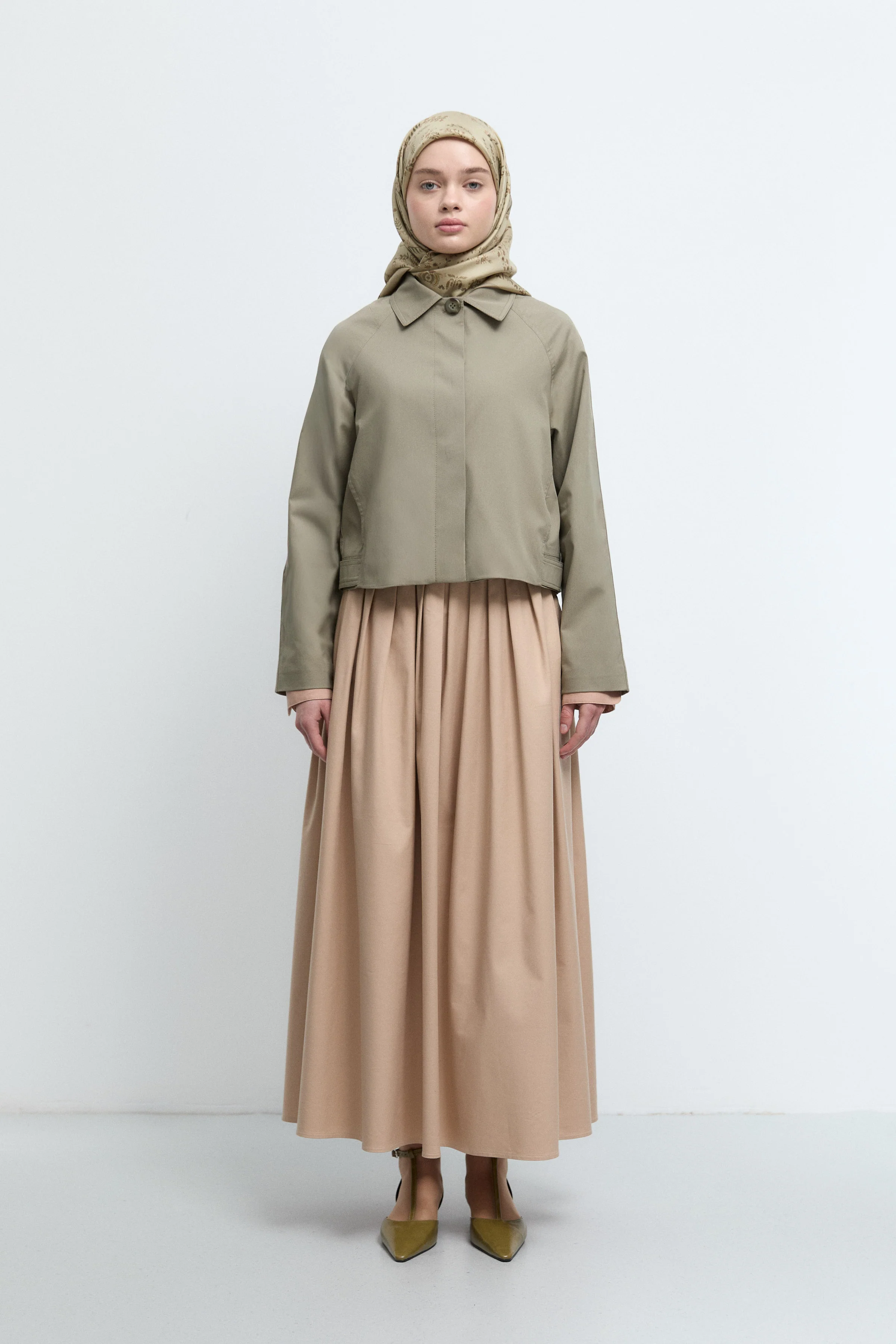 Trench-coat avec détail de coutures latérales - Vert lac - Image 4