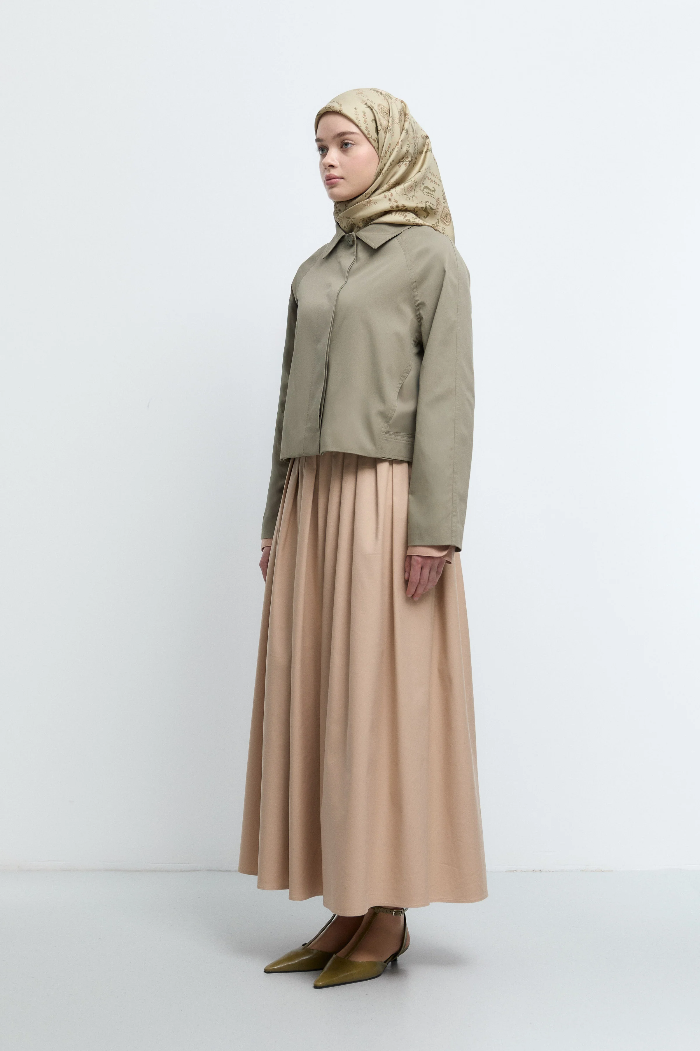 Trench-coat avec détail de coutures latérales - Vert lac - Image 5