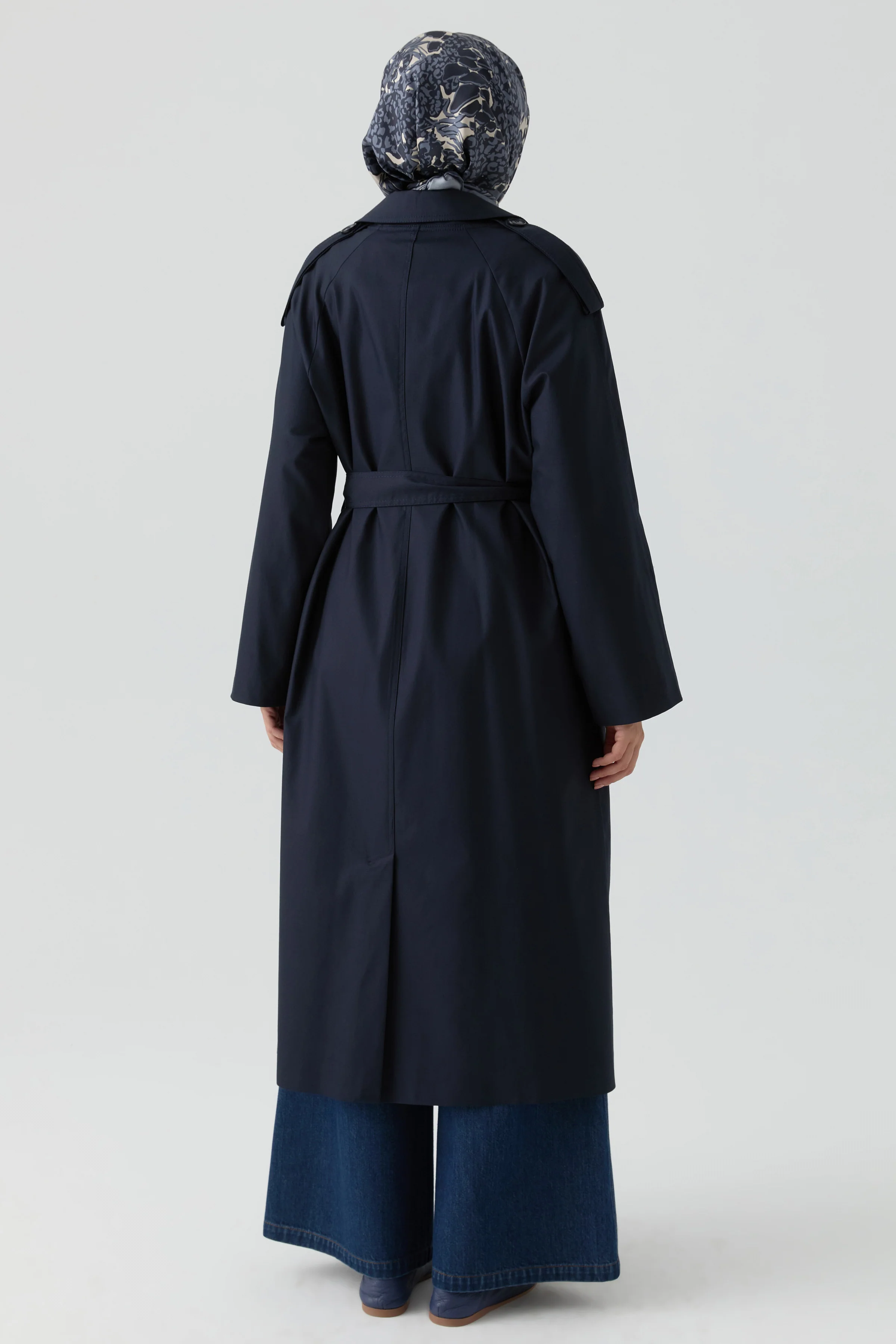 Trench croisé avec détail épaulettes - Blue marine - Image 5