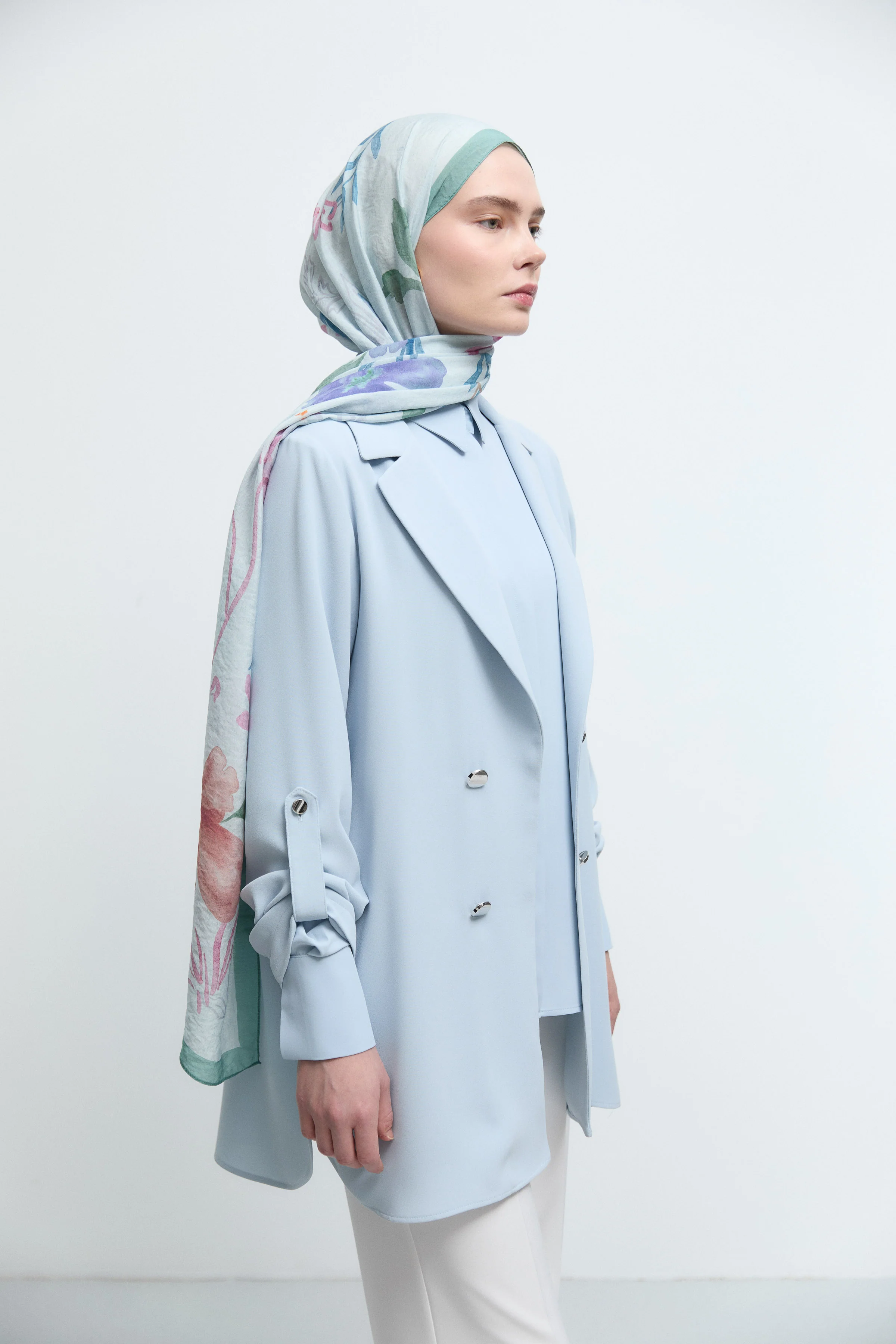 Veste à boutons - Bleu clair - Image 3