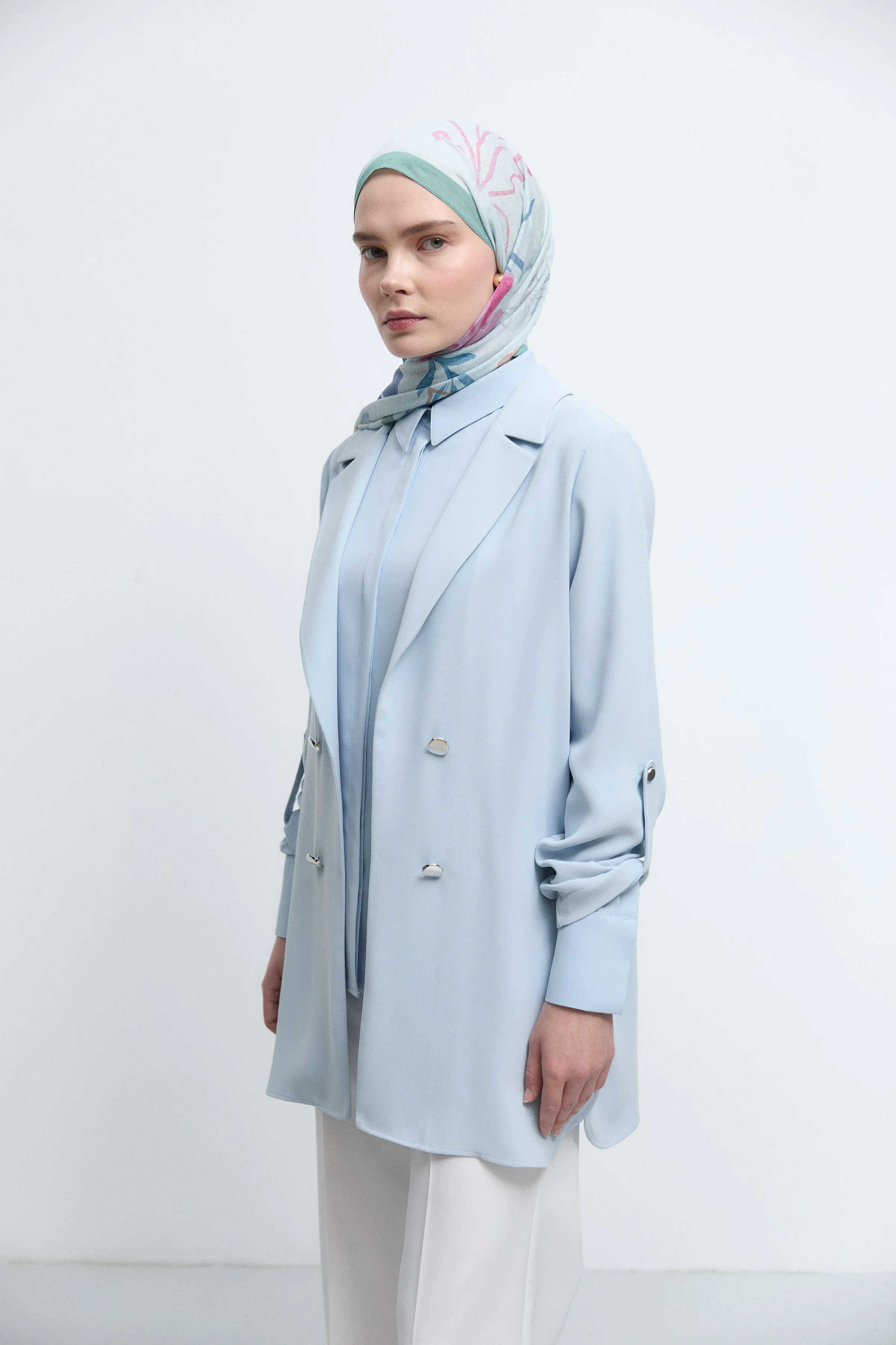 Veste à boutons - Bleu clair - Image 5