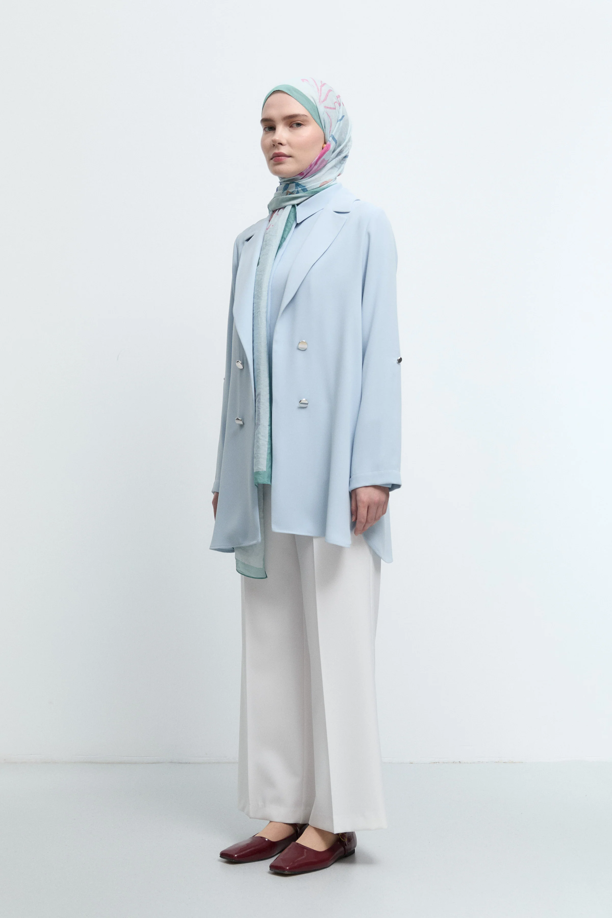 Veste à boutons - Bleu clair - Image 7