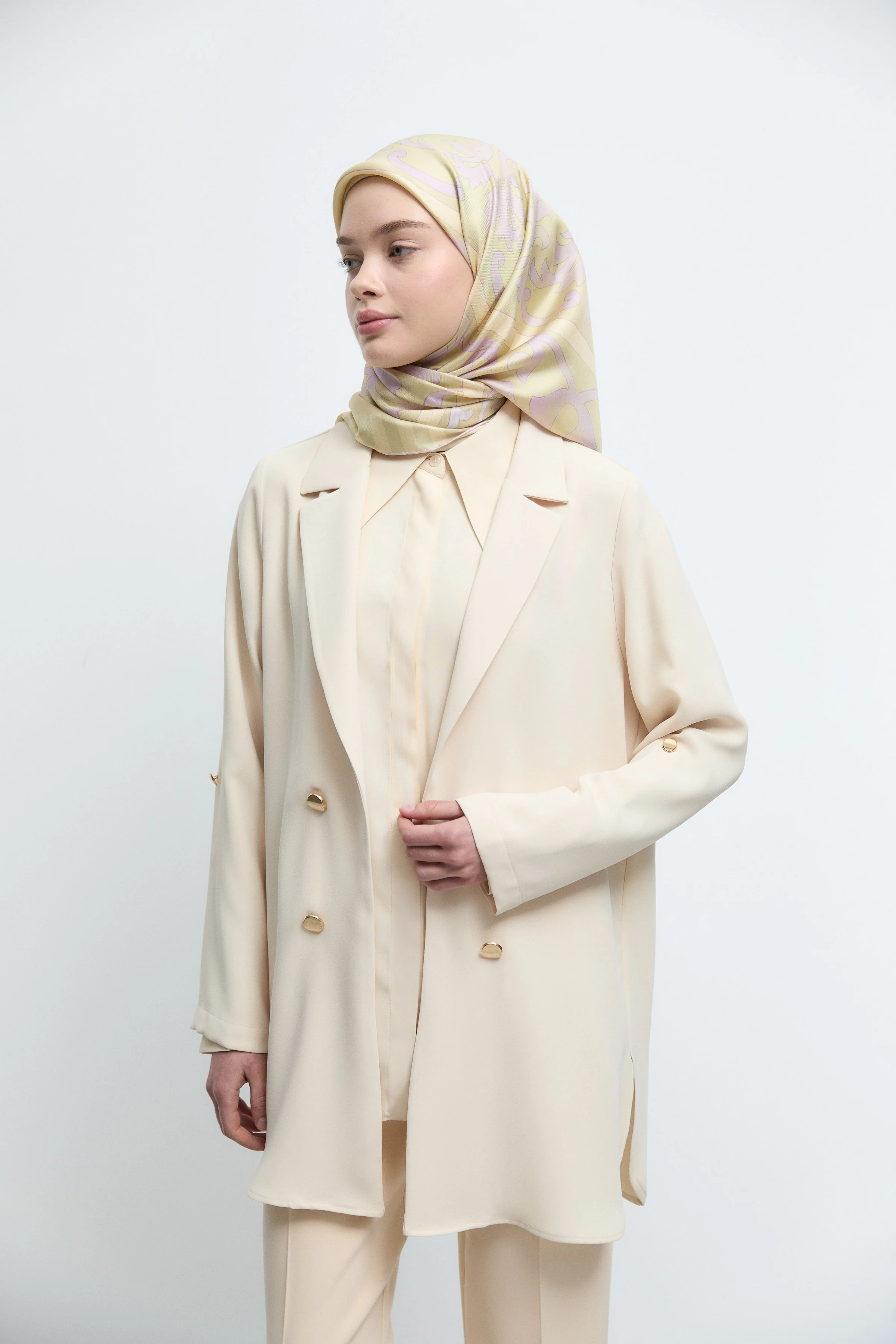 Veste à boutons - Écru - Image 3