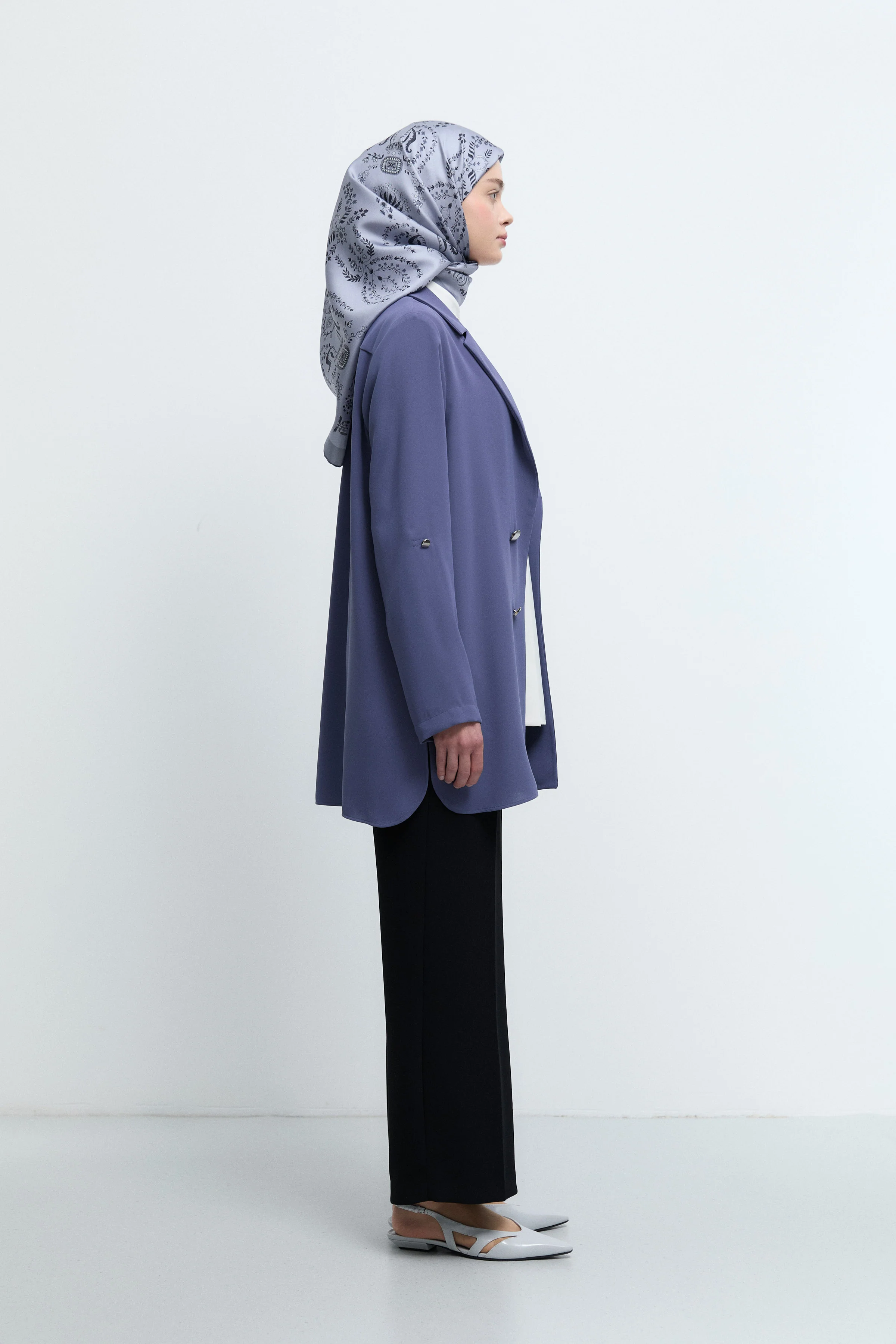 Veste à boutons - Indigo - Image 3