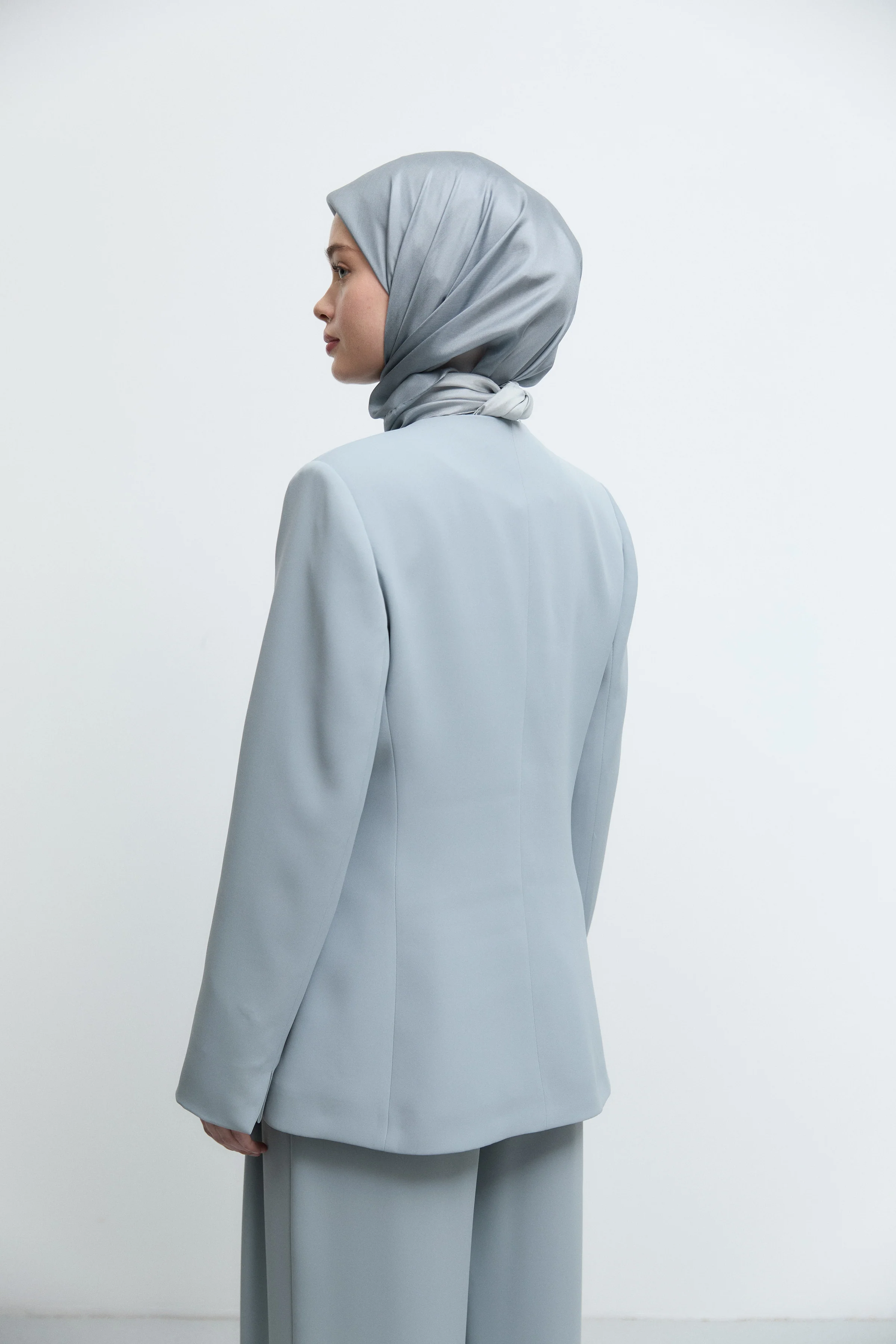 Veste à poches passepoilées - Bleu clair - Image 6