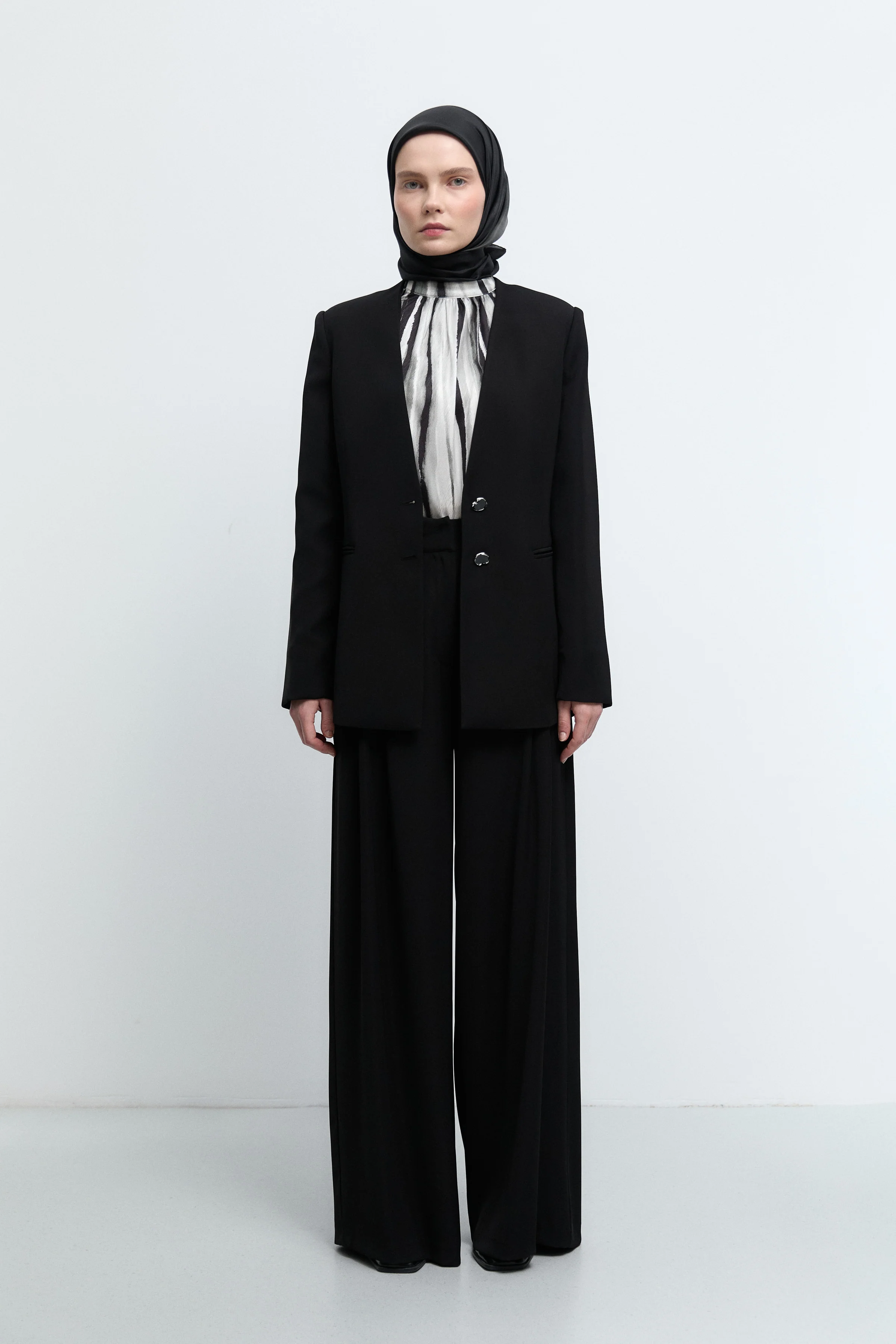 Veste à poches passepoilées - Noir - Image 3