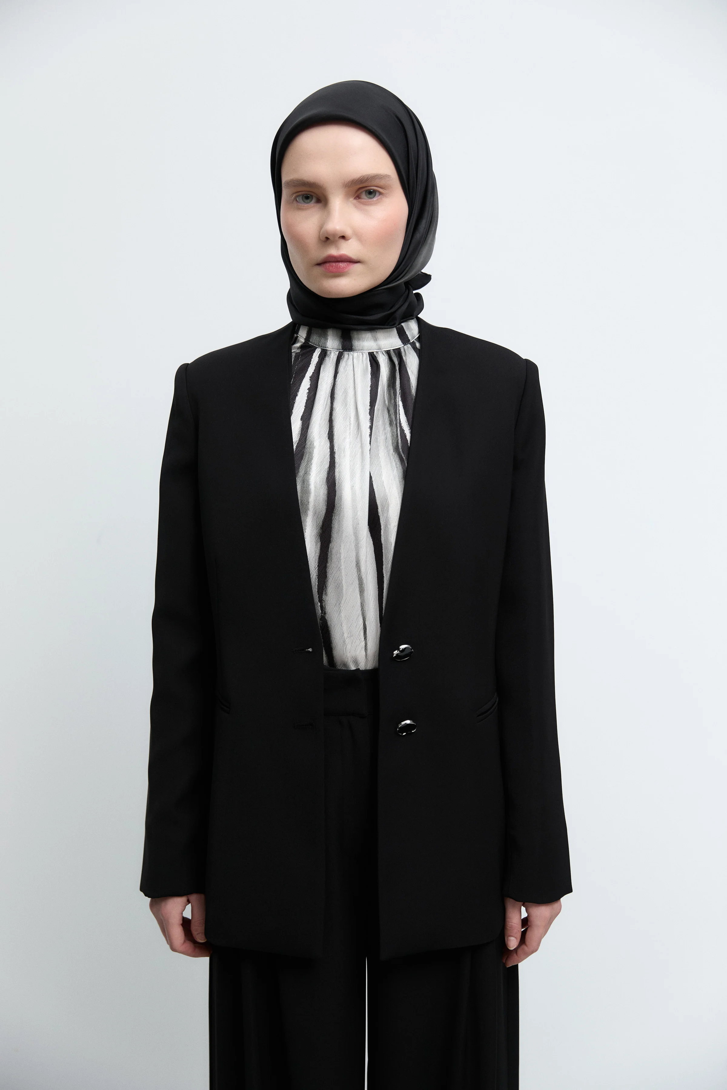 Veste à poches passepoilées - Noir - Image 5