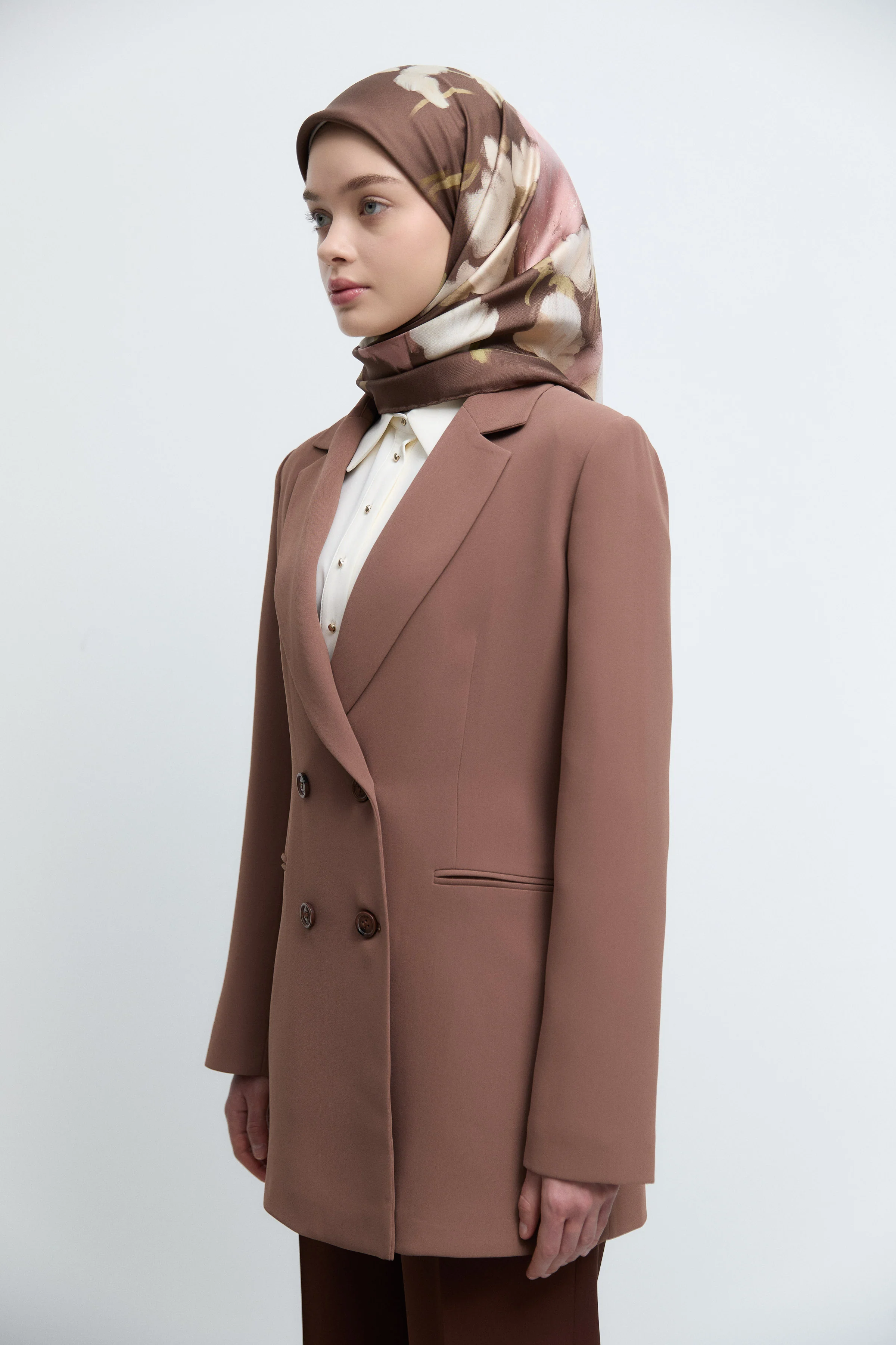 Veste basique croisée - Noisette - Image 4